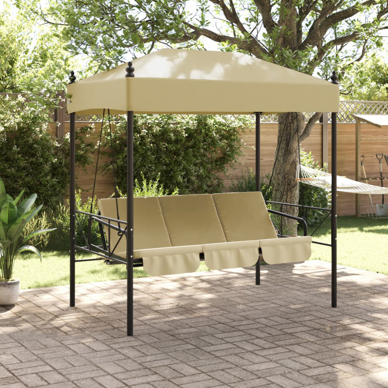 Banc de patio avec auvent en acier Arlmont & Co., Sable