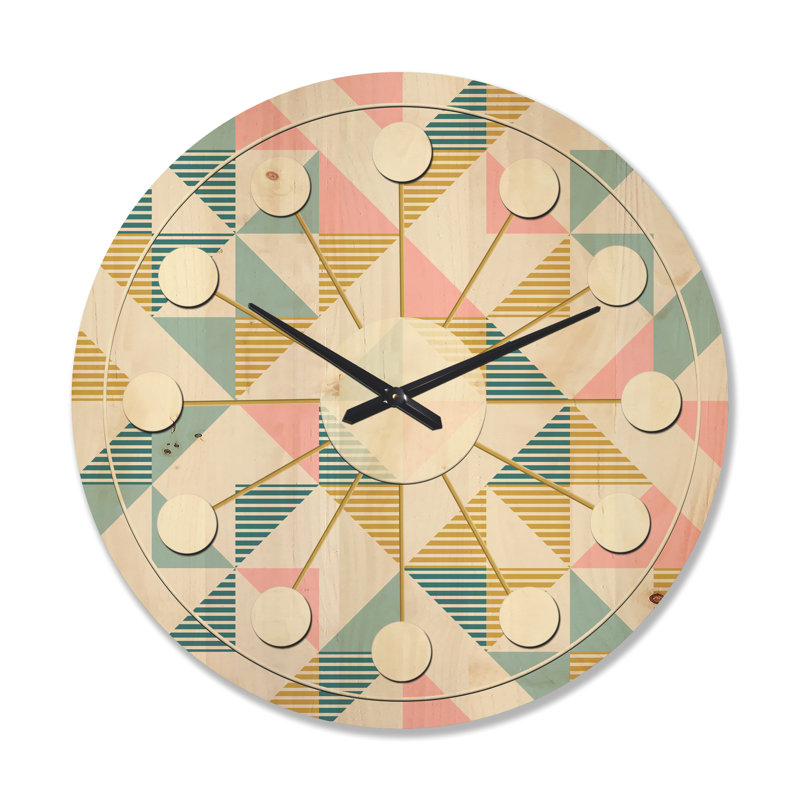 Horloge murale en bois Diamond Retro, Très grand