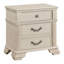 Ensemble de chambre à coucher pour très grand lit 2 pièces, bois blanc antique, table de chevet