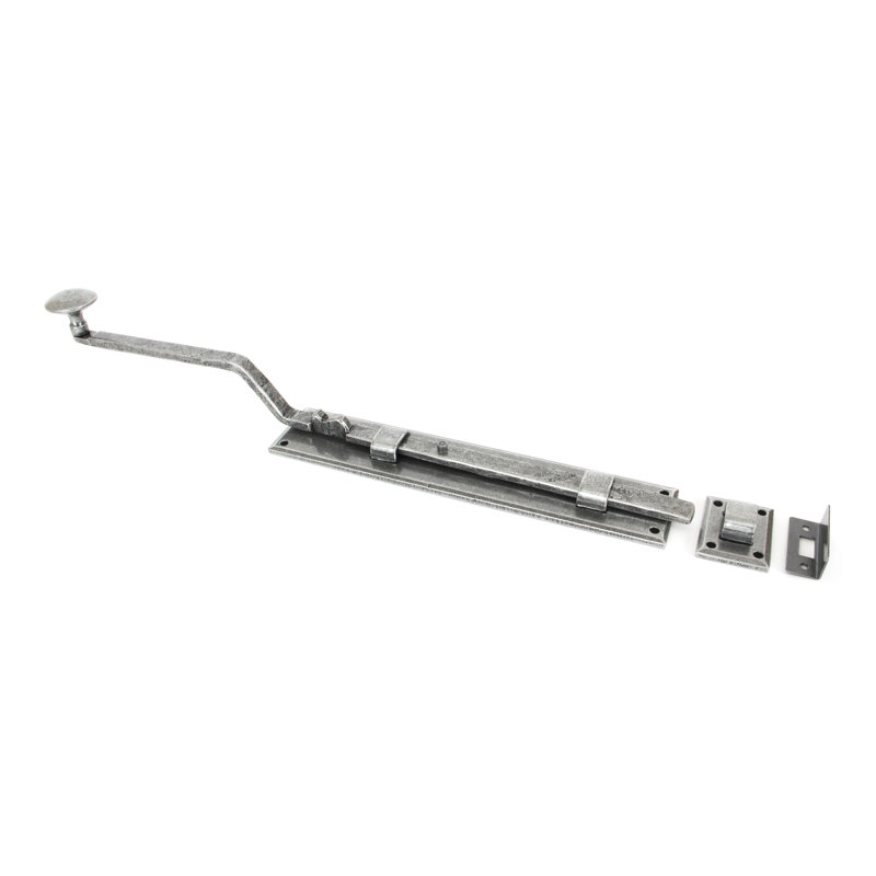 French Pewter Door Bolt, Pewter Patina, 43.5cm H x 4.7cm W x 7.2cm D