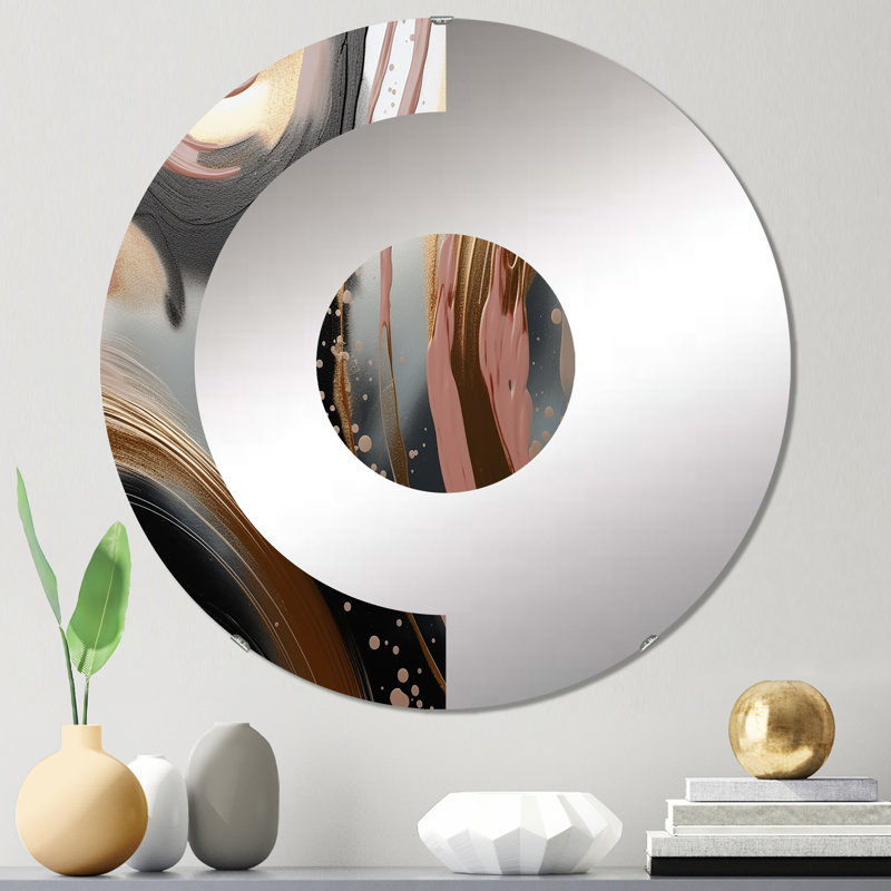 Keaden - Miroir mural demi-cercle, 23,6 po x 23,6 po