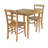Belknap Solid Oak Wood 3 Piece Dining Set in Light Brown, 29" H X 29.5" W X 29.5" D-1966969614