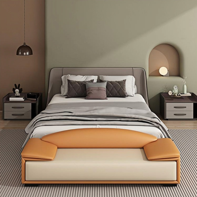 Banc de rangement Sacci, Orange/Crème