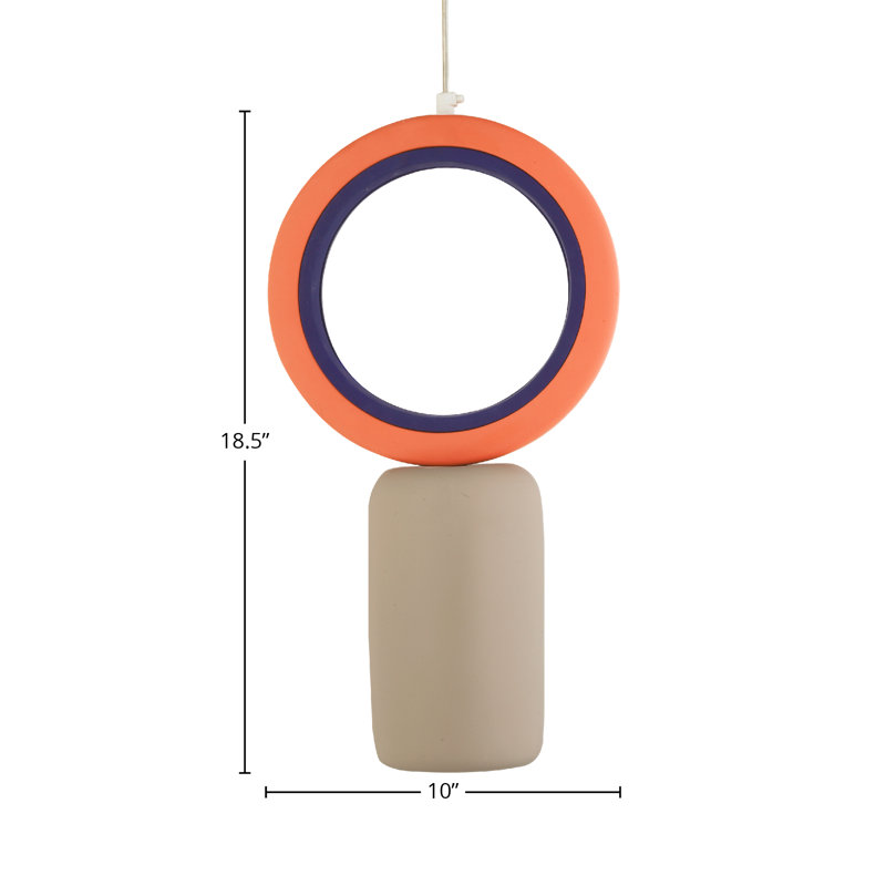 Nove Ceramica 1-Light Pendant, Gray/Terracotta