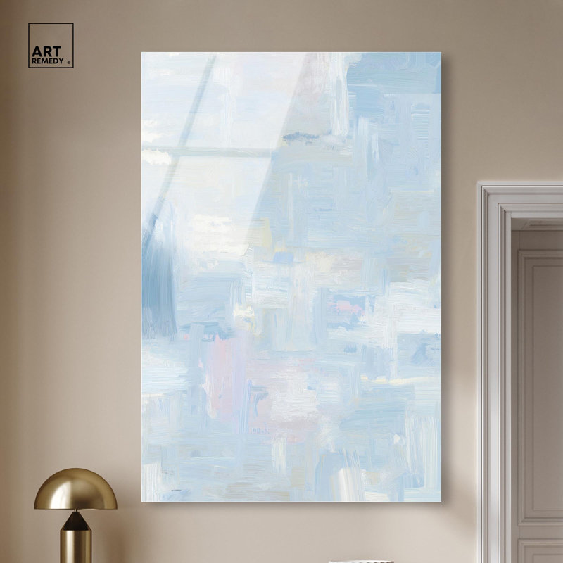 «Aqua Dreamscape II», art mural bleu apaisant par Art Remedy, H 54 po x l 36 po