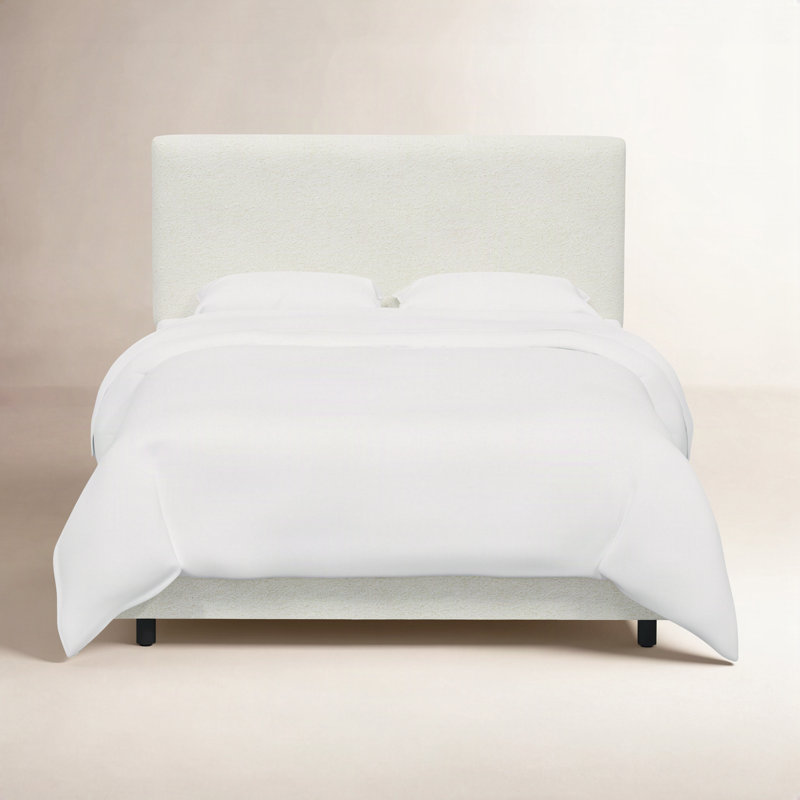Atoll Upholstered Standard Bed, Classic Snow Boucle, Queen