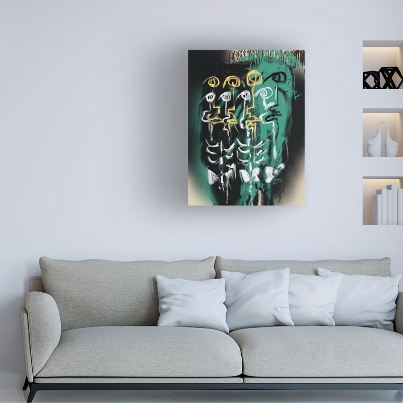Art sur toile, l'encre et l'huile 04, H 24 po x l 32 po