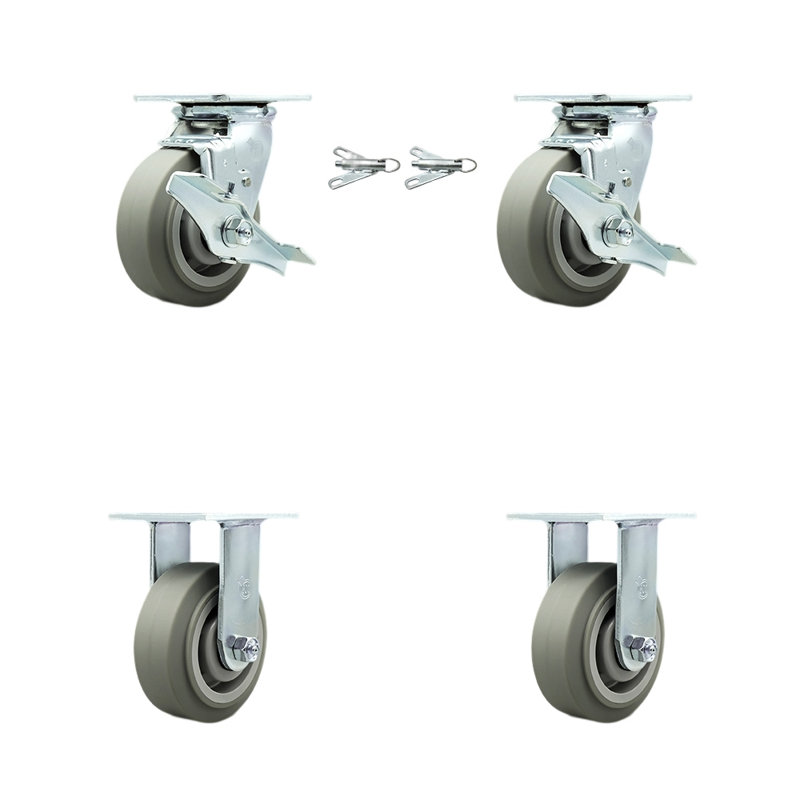 4-Piece Thermoplastic Rubber Caster Set