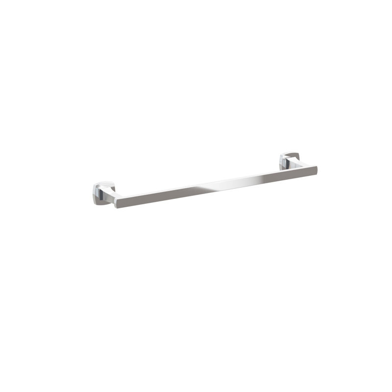 Porte-serviettes évasé transitionnel 9 po avec rosette carrée Emtek, Chrome poli, H 1,625 po x L 19,375 po x P 3,125 po