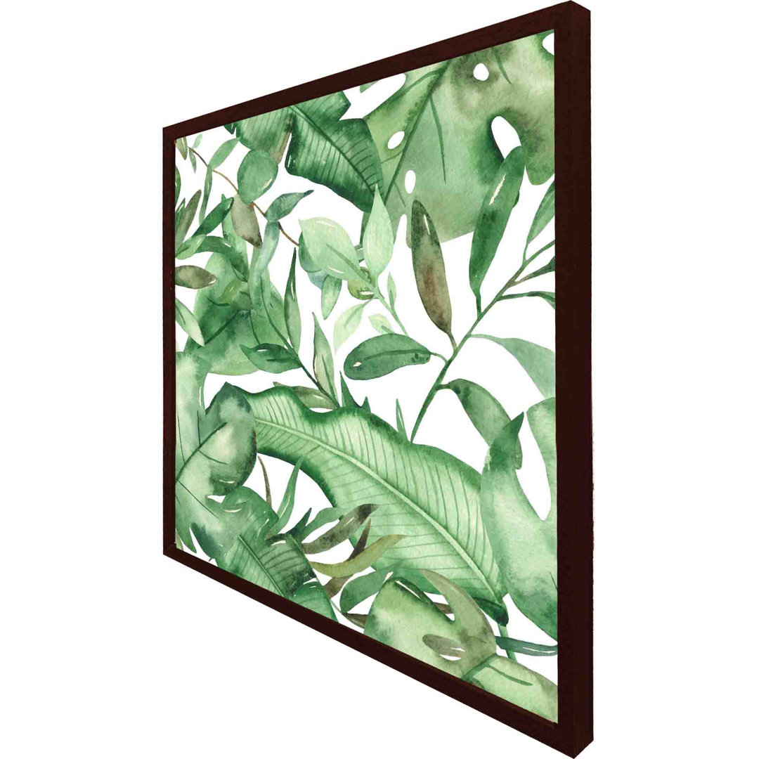 Adelilah Watercolour Green Tropical Leaves - Single Picture Frame Art Prints