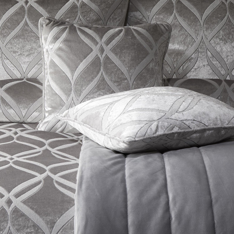 Geometric Rectangular Cushion, Silver