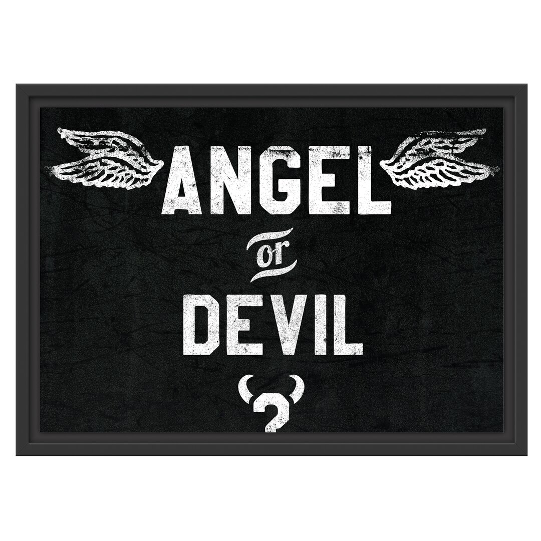 Gerahmtes Wandbild Angel or Devil Black