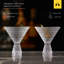 Verres à martini transparents - Ensemble de 4 verres à martini embossés 9 oz