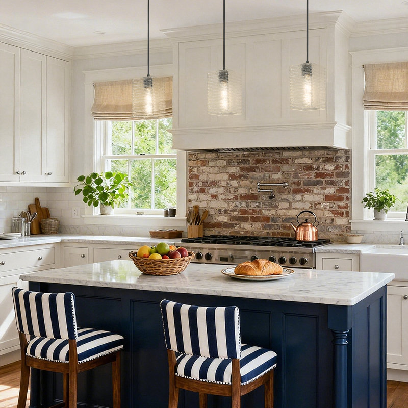  1-Light Square/ Rectangle Kitchen Island Pendant(1-Set)