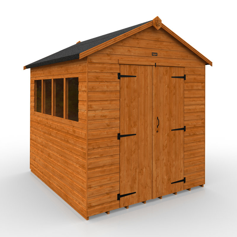 Tiger Tongue and Groove Apex Wooden Shed, 247cm H x 204cm W x 234cm D