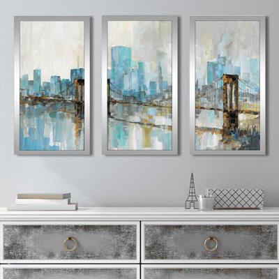 " Teal City Shadows " by Ruane Manning 3 - Pieces