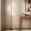 Lampe sur pied DEL moderne de 66 po avec 3 lumières annulaires, finition noire et gradation tactile intégrée à 3 voies Saturn-70928624