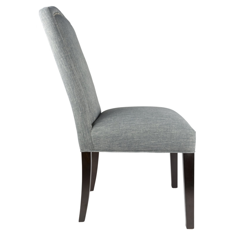 Upholstered Dining Chair, Espresso, Silver, Pebble