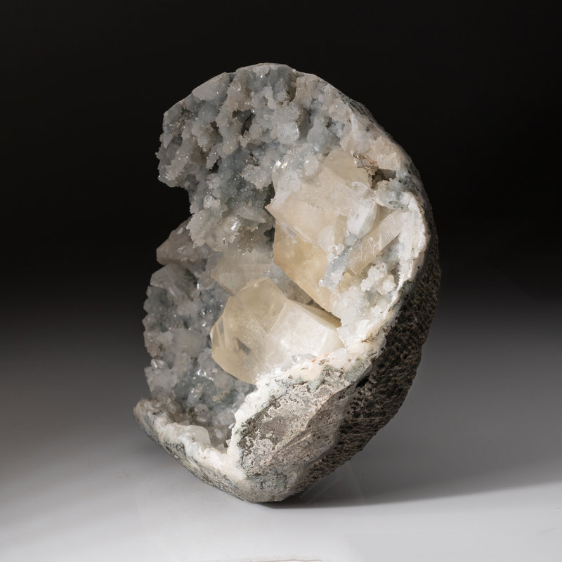 Genuine Calcite with Apophyllite Geode