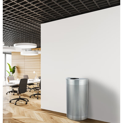 Poubelle demi-ronde 12 gallons en acier inoxydable perforé