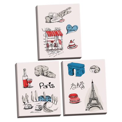 " Paris I, II And III " by TypeLike 3 - Pieces