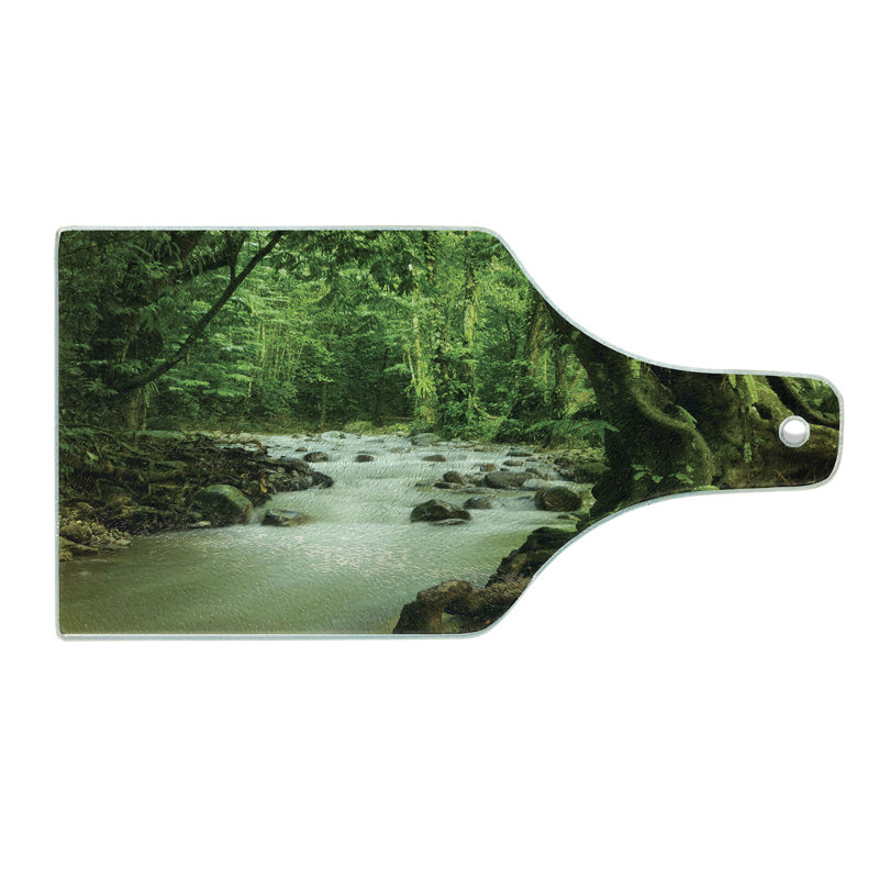 Planche à découper en verre trempé Ambesonne East Selangor State Malaisie - vert / brun
