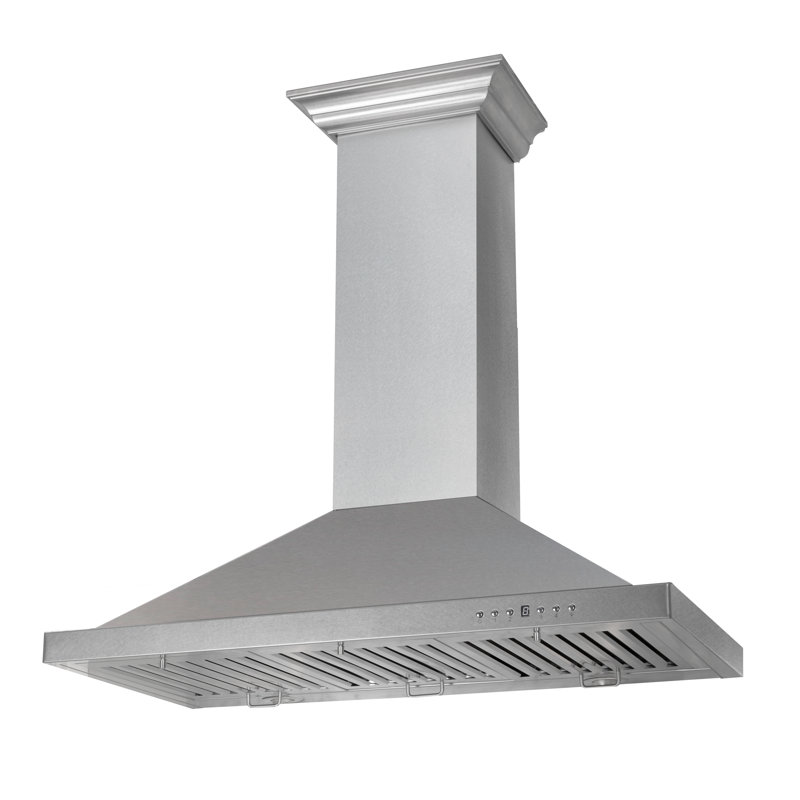 ZLINE 30" Designer Series Fingerprint Resistant Convertible Vent Wall Mount Range Hood, Satin Stainless Steel