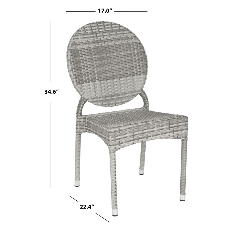Chaise de patio empilable Ekkehard, Gris