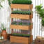Pot à fleurs vertical à 4 niveaux - Boîte en bois pour légumes d'extérieur Orange réglable, légumes en bois respirant