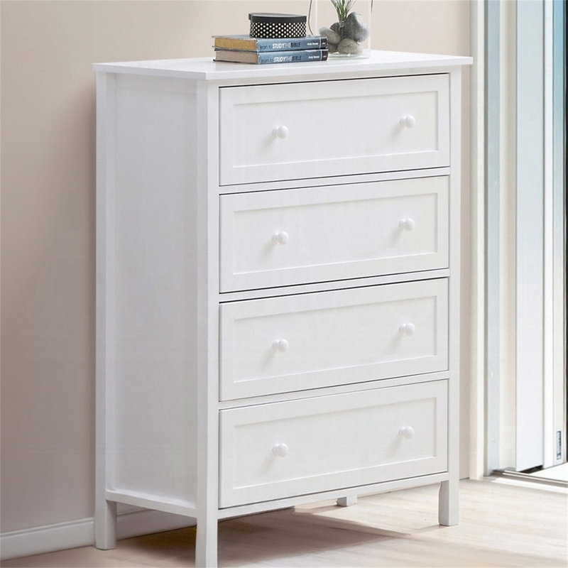 Commode verticale en bois manufacturé à 4 tiroirs