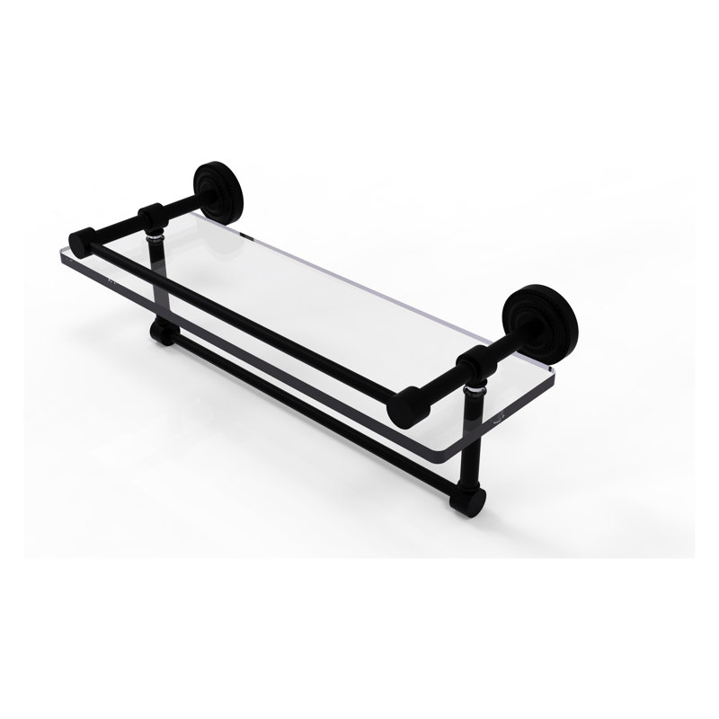 Marchmont Bracket Shelf with Towel Bar, Matte Black