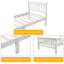 Lit plateforme simple en bois - lit à panneau de style traîneau avec tête de lit, pied de lit et support à lattes, blanc-114418409