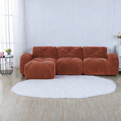Modern Velvet L-shaped Sofas, Ergonomic Design For Living Room