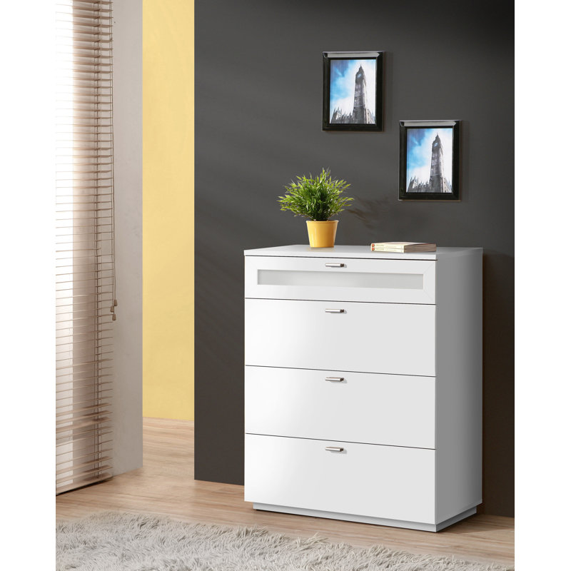 Rafila 4 - Drawer Rectangle Accent Chest, White