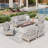 7 - Person Outdoor Patio Conversation Set With 2 Swivel Lounge Chairs & Fire Pit Table-155924812