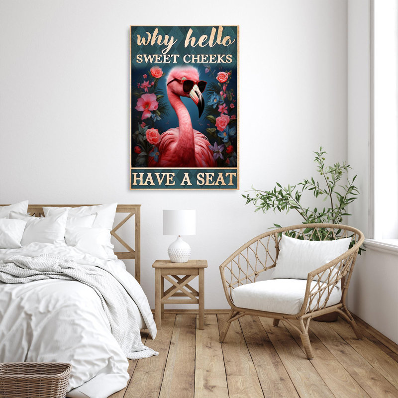 «Lailarose Flamingo Why Hello Sweet Cheek», impression sur toile, H 14 po x l 11 po x P 1,25 po