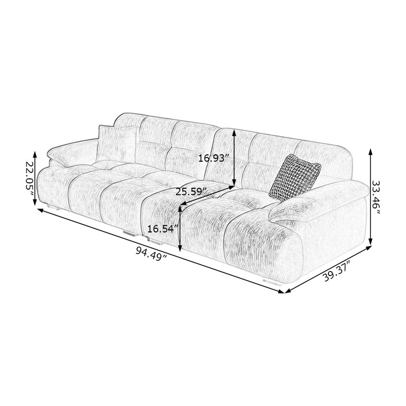 Canapé modulaire en chenille gris foncé, Gris foncé