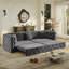 Très grand canapé-lit multifonctionnel de 89 po, canapé-lit coulissant 3 en 1, canapé classique en velours 4 places avec design capitonné, comprend 3 coussins décoratifs, convenant aux appartements et aux salons, gris-611752432