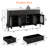 Modern Farmhouse Sideboard Buffet Cabinet – 62" – 4 Acrylic Doors, 3 Drawers, Adjustable Shelves, Large Kitchen Pantry Storage for Dining Room, Living Room, Entryway,