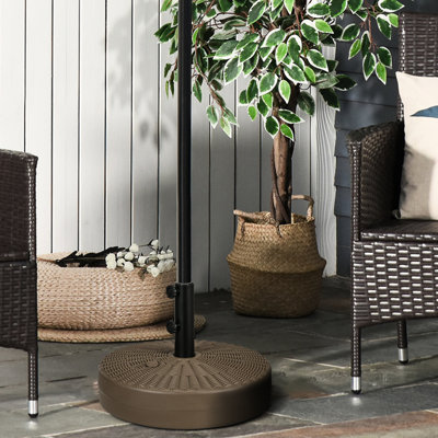 Base de parasol d'extérieur - 64 lbs remplissable, convient aux poteaux de 1,5 po et 2 po, lbs