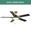 Ventilateur de plafond 52 pouces doré moderne avec lumière et télécommande, ventilateur de plafond silencieux à 6 vitesses pour chambre à coucher-675469730-675469735