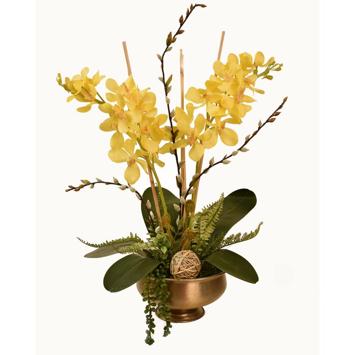 Primrue Faux Silk Orchid Arrangement | Wayfair