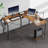 Desk and Chair Set: 49 Inch L-Shaped Computer Desk and Height Adjustable Mesh Chair-1316091850