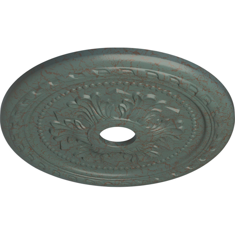 Endurathane Palmetto Ceiling Medallion, 23 5/8"OD x 3 5/8"ID x 1 5/8"P (Fits Canopies up to 3 5/8"), Hand-Painted Cloud Burst Crackle Finish