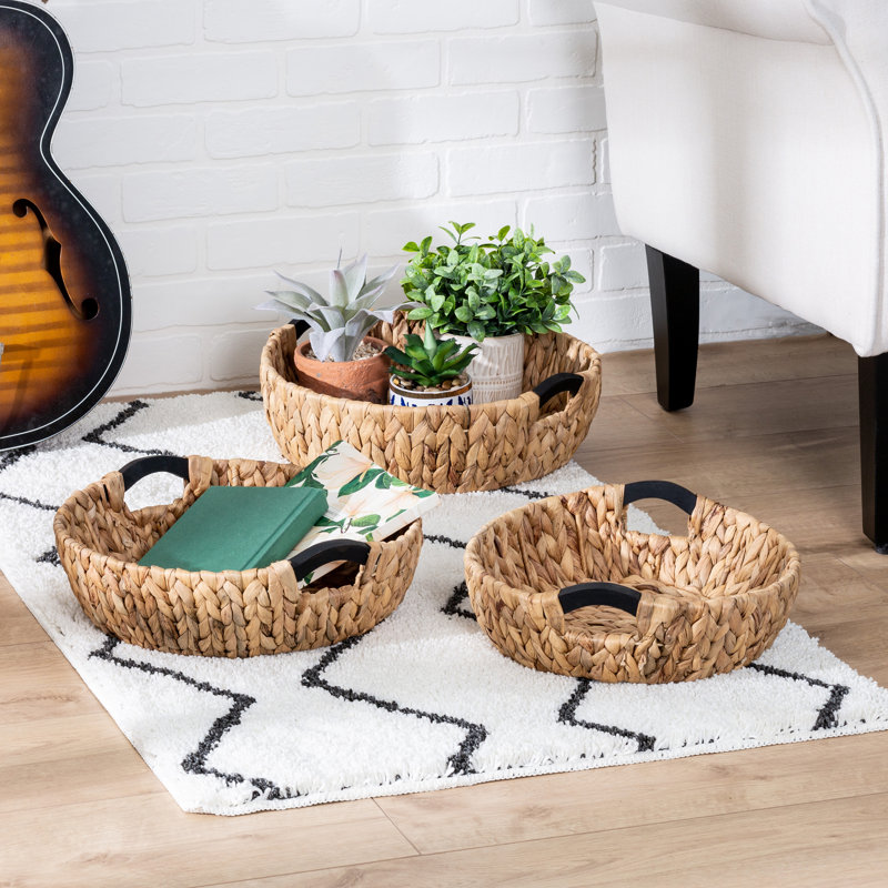Ensemble de 3 paniers ronds en osier