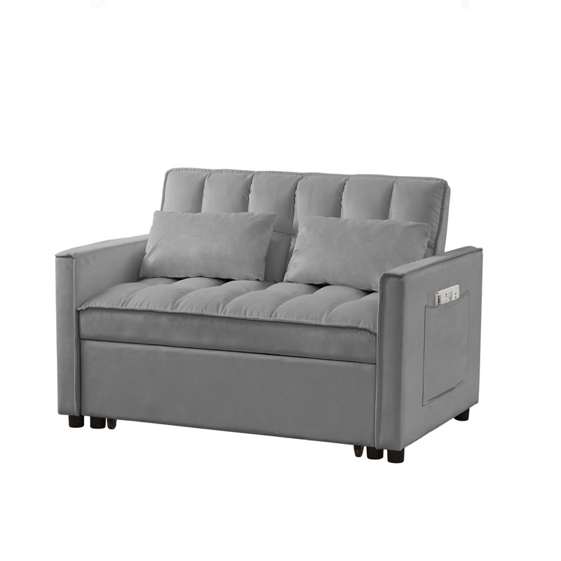 Ebern Designs Velvet Loveseat Sofa Bed (7Cm Legs) - Wayfair Canada