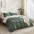 Solayne 100% Washed Cotton Duvet Cover Set with Faux Hemp Texture, Solid Color, Zipper Closure and Corner Ties-111685176-111685167
