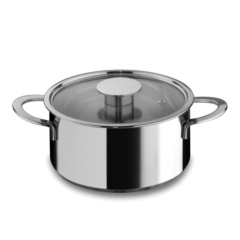 Gourmet Sauce Pan with Lid 7.87" - 6 Pieces - Stainless Steel