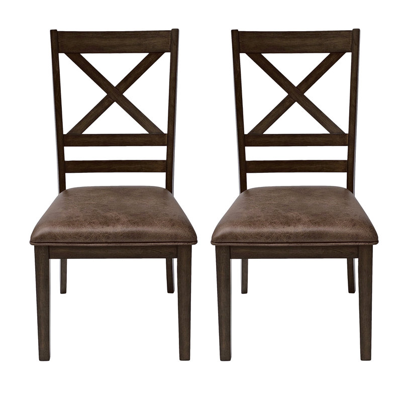 Chaises de salle à manger rembourrées en cuir Santino