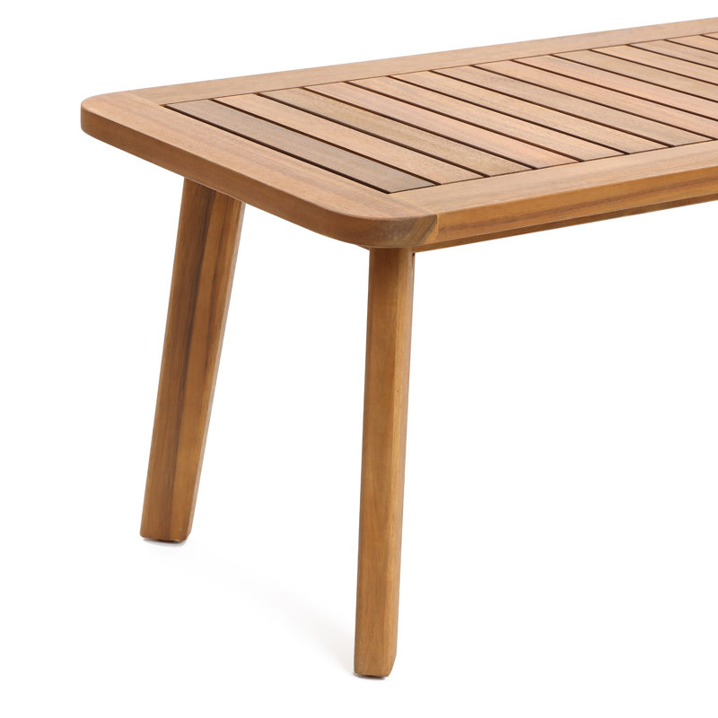 Ebern Designs Acacia Wood Loveseat & Table Set | Wayfair